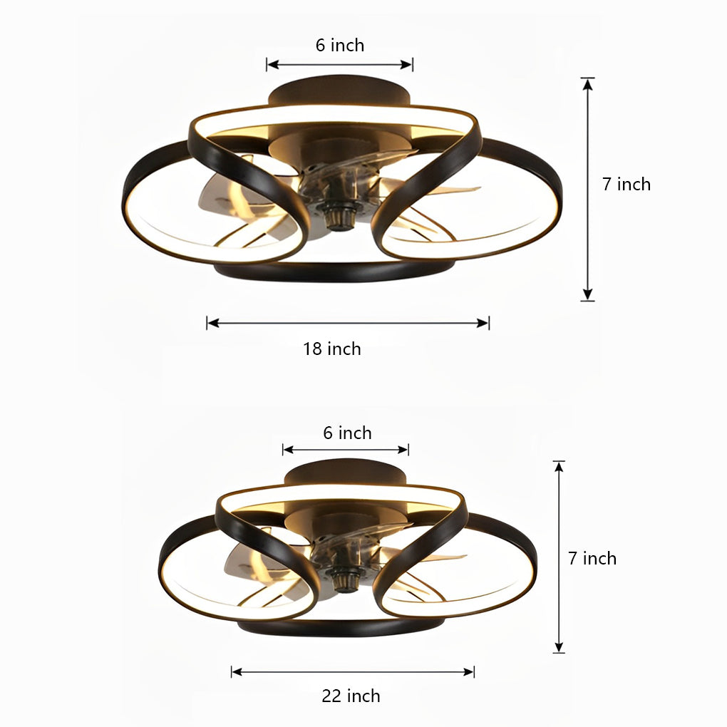 Flower Led Modern Flush Mount Ceiling Fan Lights Avec Télécommande