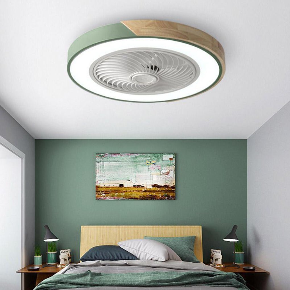 Ventilateur De Plafond Rond Carré À Led Intégré Sans Pales Avec Télécommande